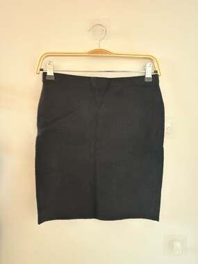 Alexander Wang Black Ribbed Knit Pencil Skirt